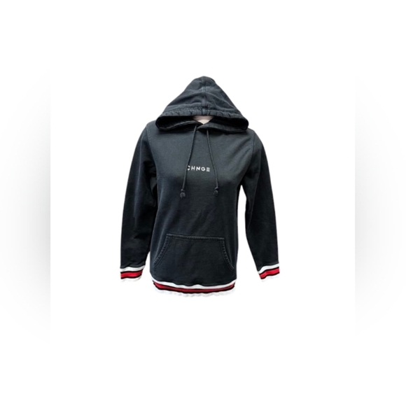 Chnge Hoodie EUC Kangaroo Black Pull Over Size Small - Picture 2 of 10